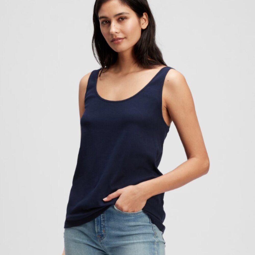 *GAP Womens Favourite Navy Tank Top Cami Shirt